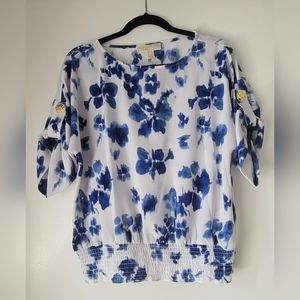 MICHAEL KORS Small Authentic Blouse, Shirt, NEW!! With Metal MK in both sleeves